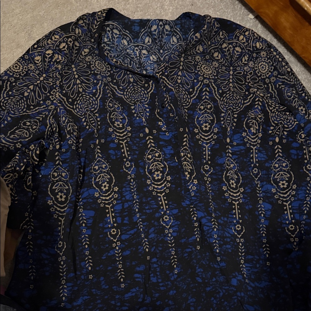 Elegant Blue and Black Women's Top